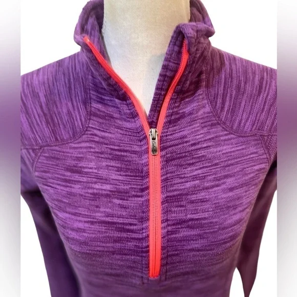 Cabela’s purple 1/4 zip contrast hot pink trim athletic top size medium - Picture 4 of 12